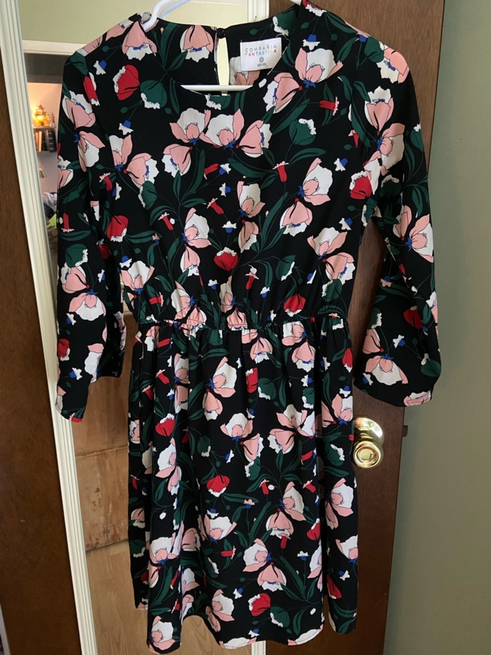 Compania Fantastica Black Floral Midi Dress